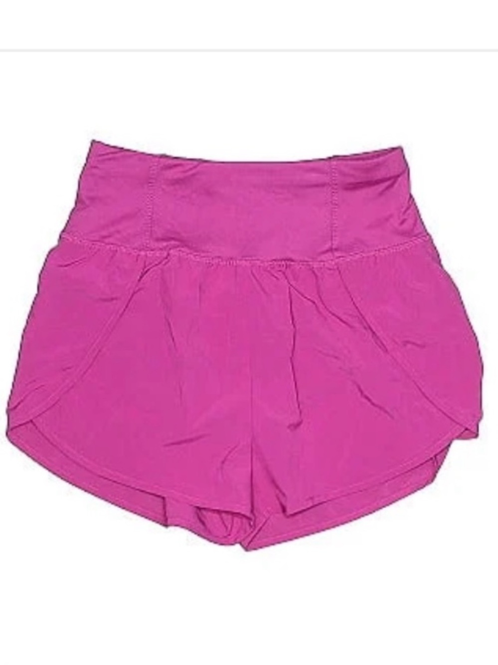 Zenana Game Time Fold over Wide Band Athletic Running Shorts sports Fuchsia Pink